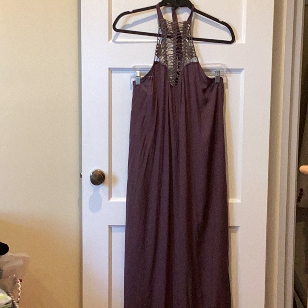 Elegant Purple Halter Dress